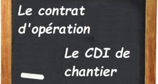 cdi de chantier - contrat d'opération